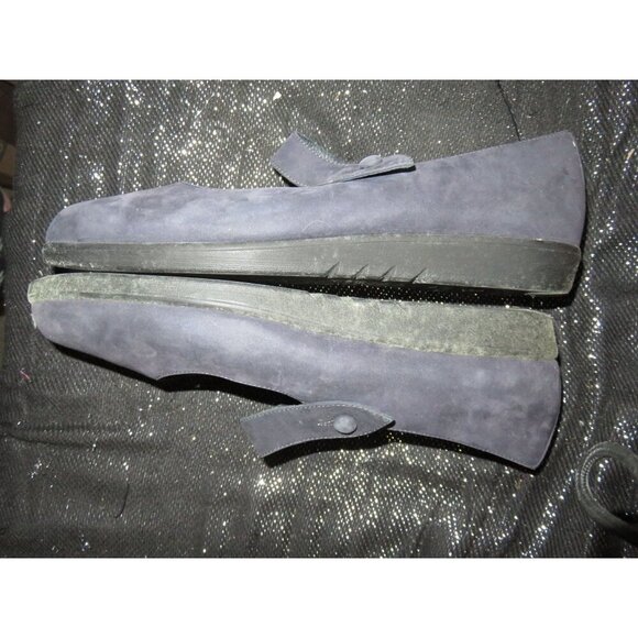 ROCKPORT Navy Suede Leather Mary Jane Slip On Casual Driving Shoes Moccasins 9.5 - Picture 6 of 11